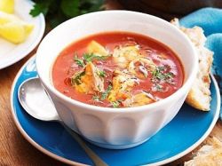 томатный суп пюре с морепродуктами