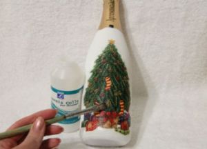 Декупаж новогодних бутылок23