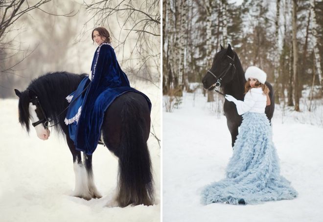 фотосессия с лошадью зимой