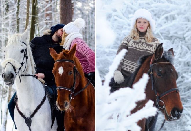зимняя фотосессия с лошадью