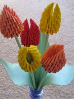 Модульное оригами  - тюльпан