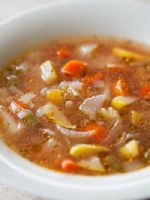 Суп на овощном бульоне - рецепт	